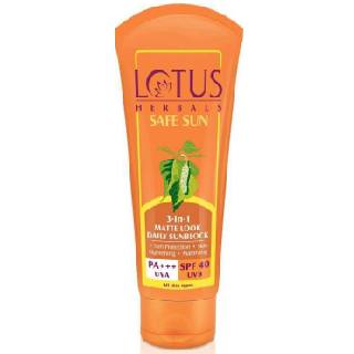 Get Flat 20% OFF On Lotus Herbals Safe SunCream - SPF 40 PA+++  (100 g)
